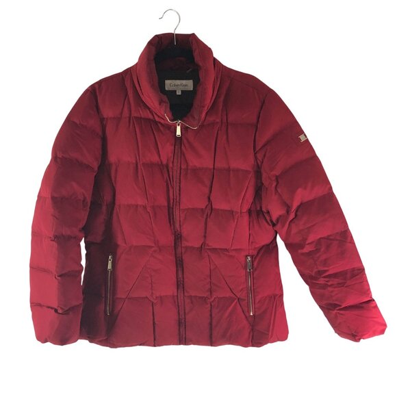 Calvin Klein Jackets & Blazers - Calvin Klein Womens Down Puffer Jacket Pockets Full Zip Red XL